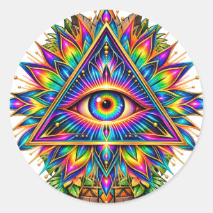 Prismatische Zonne-uitbarsting Oog Sticker