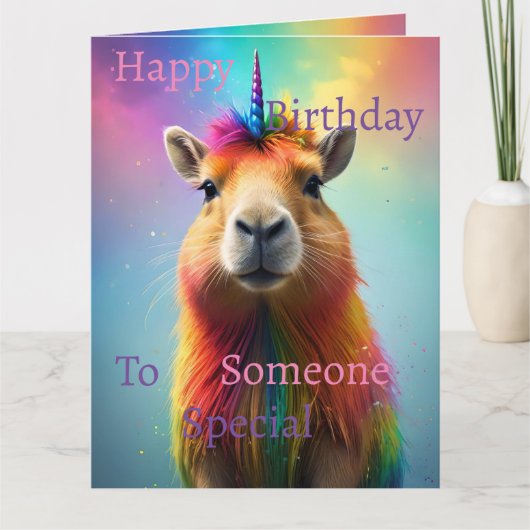 Prismhorn: De regenboog Capybaraicorn, Kaart (Voorkant)