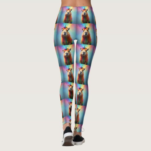 Prismhorn: De regenboog Capybaraicorn Leggings (Achterkant)