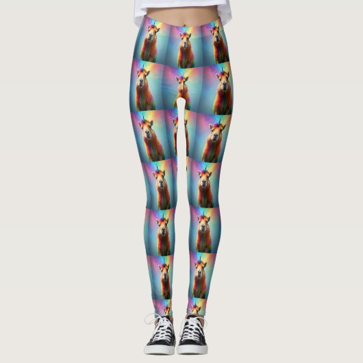 Prismhorn: De regenboog Capybaraicorn Leggings (Voorkant)