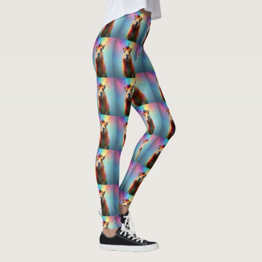 Prismhorn: De regenboog Capybaraicorn Leggings (Rechts)