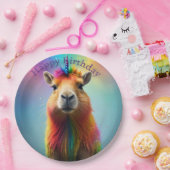 Prismhorn: De regenboog Capybaraicorn Papieren Bordje (Feest)