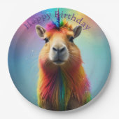 Prismhorn: De regenboog Capybaraicorn Papieren Bordje (Voorkant)