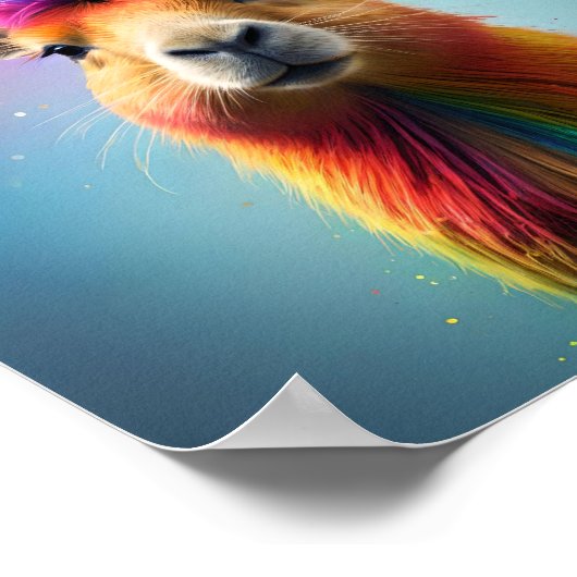 Prismhorn: De regenboog Capybaraicorn, Poster (Hoek)