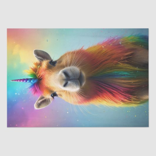 Prismhorn: De regenboog Capybaraicorn Tissuepapier (Voorkant)