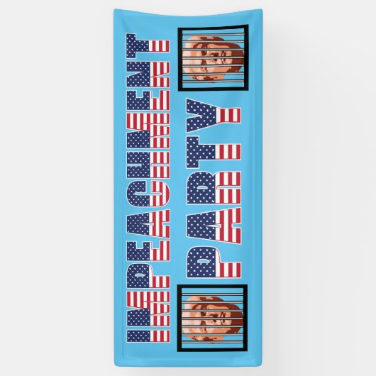 Prison Bars Trump Impeachment Party Spandoek (Verticaal)