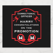 Prison Correctional Officer Promotie Sparkling Wijnetiket (Enkel label)