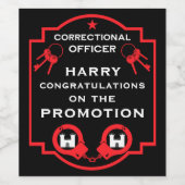 Prison Correctional Officer Promotie Wijn Etiket (Enkel label)