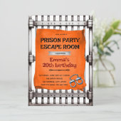 Prison escape room party Invitation Kaart (Staand voorkant)