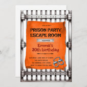 Prison escape room party Invitation Kaart (Voorkant / Achterkant)