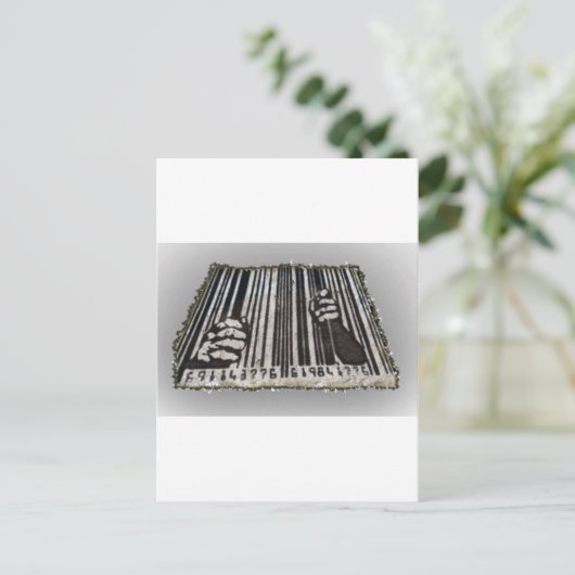 PRISON JAIL BAR CODE BRIEFKAART (Staand voorkant)
