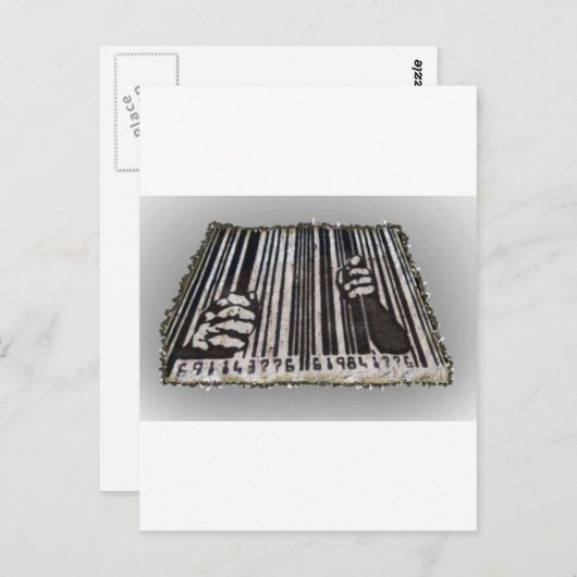 PRISON JAIL BAR CODE BRIEFKAART (Voorkant / Achterkant)