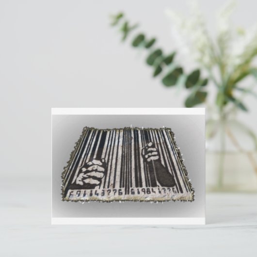 PRISON JAIL BAR CODE BRIEFKAART (Staand voorkant)