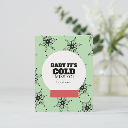 Prison Long Distance Winter Christmas Snowglobe  Briefkaart (Staand voorkant)