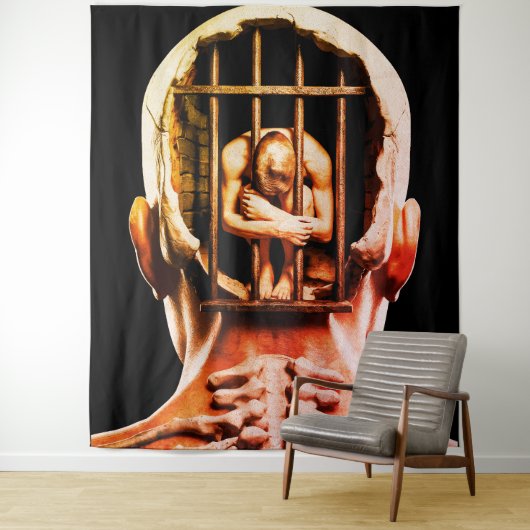 Prison of the Mind – Surreal Conceptual Wall Art Wandkleed (In situ)