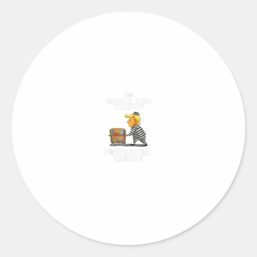 Prison Trump Presidential Library Funny Anti Ronde Sticker (Voorkant)