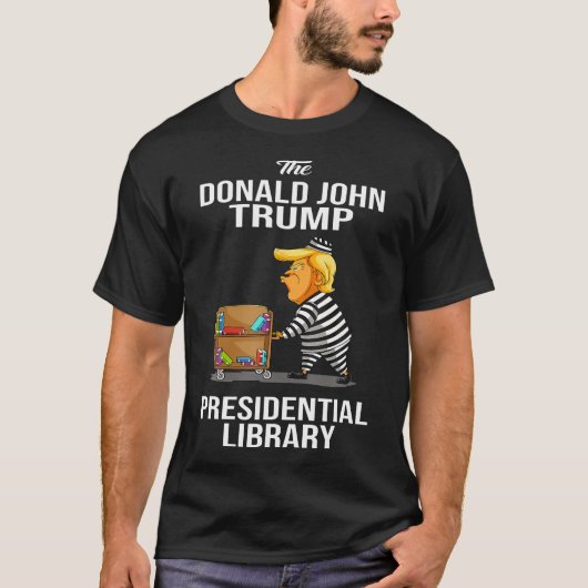 Prison Trump Presidential Library Funny Anti T-shirt (Voorkant)