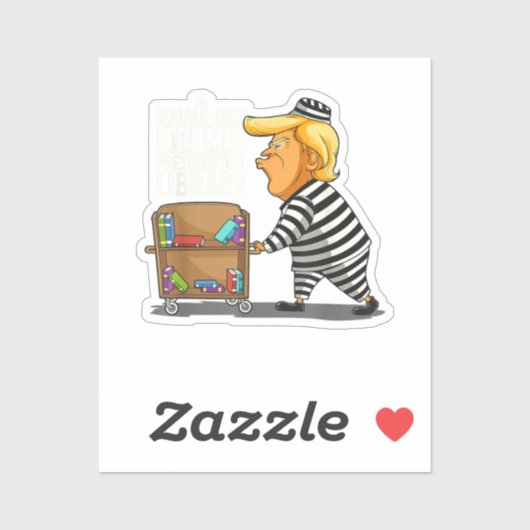 Prison Trump Presidential Library Sticker (Vel)