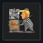 Prison Trump Presidential Library Vierkante Klok<br><div class="desc">Prison Trump Presidential Library</div>