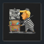 Prison Trump Presidential Library Vierkante Klok<br><div class="desc">Prison Trump Presidential Library</div>