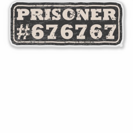 Prisoner 67 Meme Sticker (Voorkant)