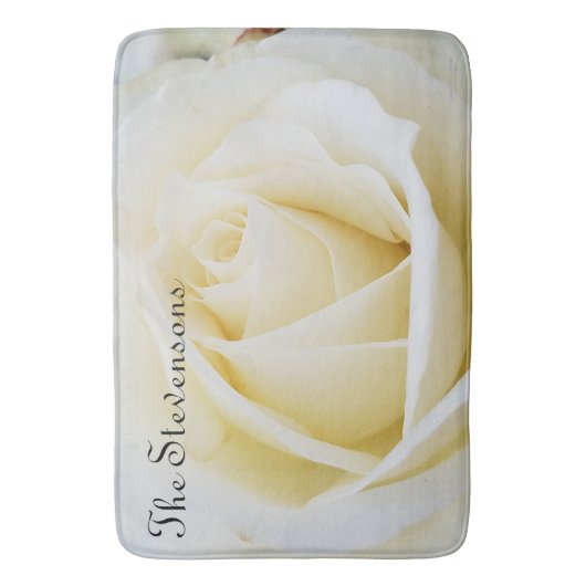 Pristine White Rose Close-up foto Badmat (Voorkant Verticaal)