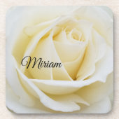 Pristine White Rose Close-up foto Bier Onderzetter (Voorkant)