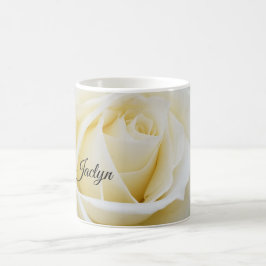 Pristine White Rose Close-up foto Koffiemok