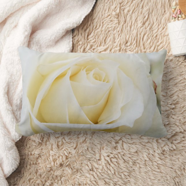 Pristine White Rose Close-up foto Kussen (Deken)