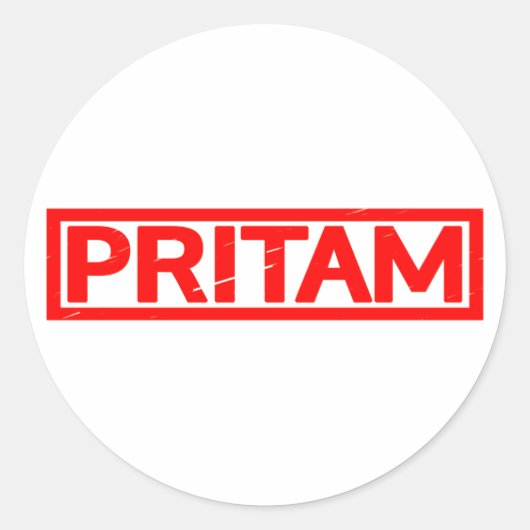 Pritam Stamp Ronde Sticker (Voorkant)