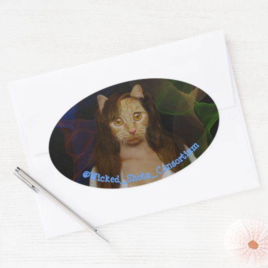 Pritty Kat Ovale Sticker (Envelop)