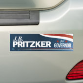 PRITZKER - JB Pritzker voor gouverneur Bumpersticker (Op auto)