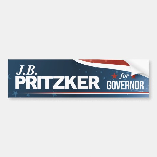 PRITZKER - JB Pritzker voor gouverneur Bumpersticker (Voorkant)