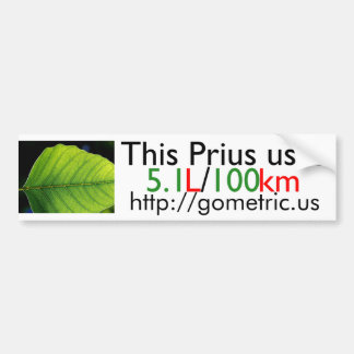 Prius brandstofefficiëntie bumpersticker