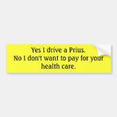 Prius Driving Capitalist Bumpersticker (Voorkant)