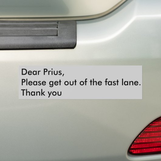 Prius op de snelle rijstrook bumpersticker (Op auto)