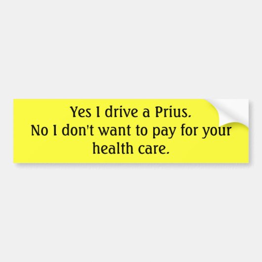 Prius rijdende kapitalist bumpersticker (Voorkant)