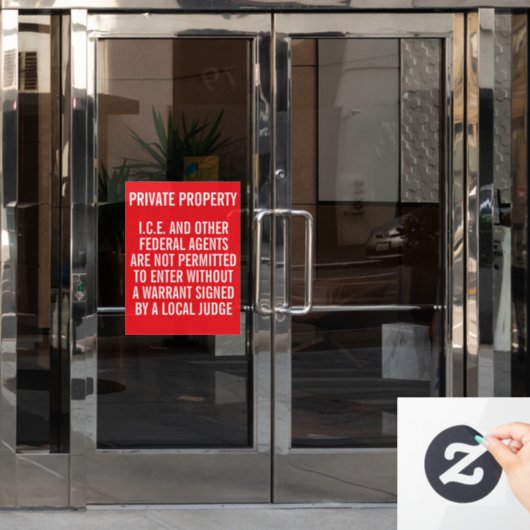 Privaat Eigendom Ken Je Rechten Raamsticker (Kantoordeur)