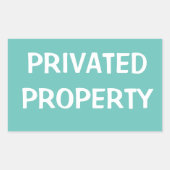 PRIVAAT-EIGENDOM RECHTHOEKIGE STICKER (Voorkant)