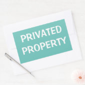PRIVAAT-EIGENDOM RECHTHOEKIGE STICKER (Envelop)