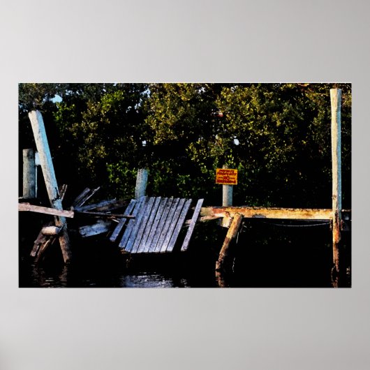 Privaat eigendom vernielde bootsteiger poster (Voorkant)