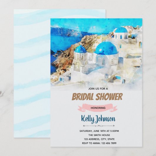 Privacte voor de bruiloft van Santorini Kaart (Voorkant / Achterkant)