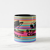 Privacy Awareness Design voor beveiligingscamera's Tweekleurige Koffiemok (Center)