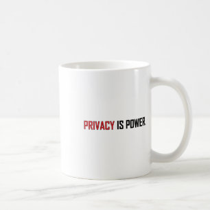 Privacy is macht sticker koffiemok