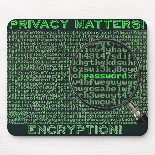 Privacy matters 128 bit mousepad, encryption muismat (Voorkant)
