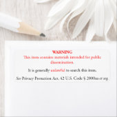 Privacy Protection Act sticker, white label (Insitu)