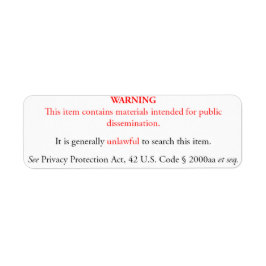 Privacy Protection Act sticker, white label