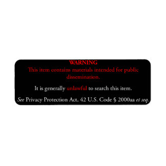 Privacy Protection Act sticker, zwart label