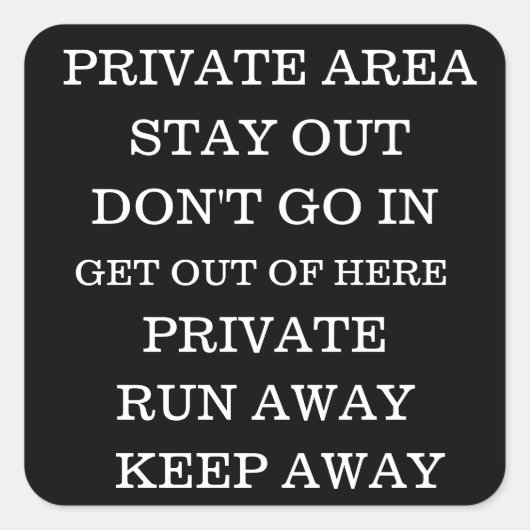 PRIVACY-STICKERS VIERKANTE STICKER (Voorkant)