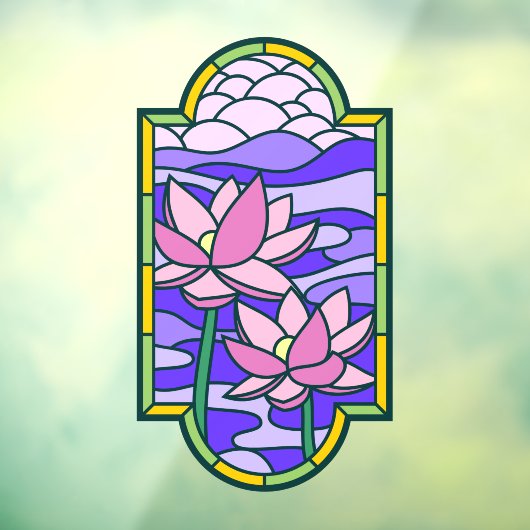 Privacy van Lotus Flower Glas in lood Raamsticker (Vel 3)